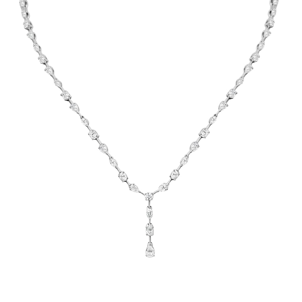 Auriya 14k Gold Lab Grown Pear and Oval Diamond Lariat Necklace 6.67 ct. tw. (F-G, VS)