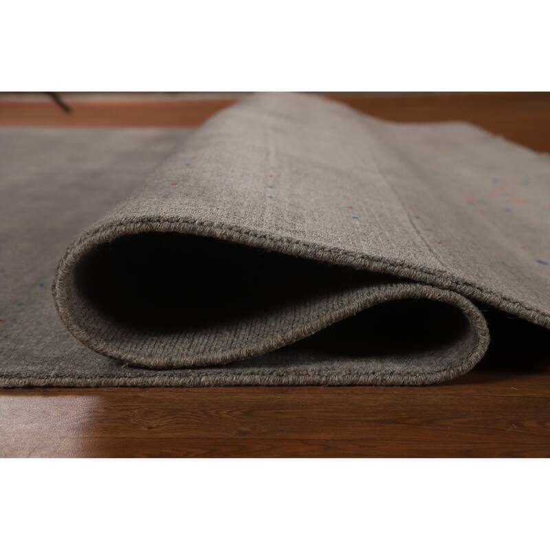 Hand Knotted Oriental 100% Wool Carpet Tribal Tribal Greys & Charcoal Gabbeh Area Rug - 10' 1'' X 8' 3''