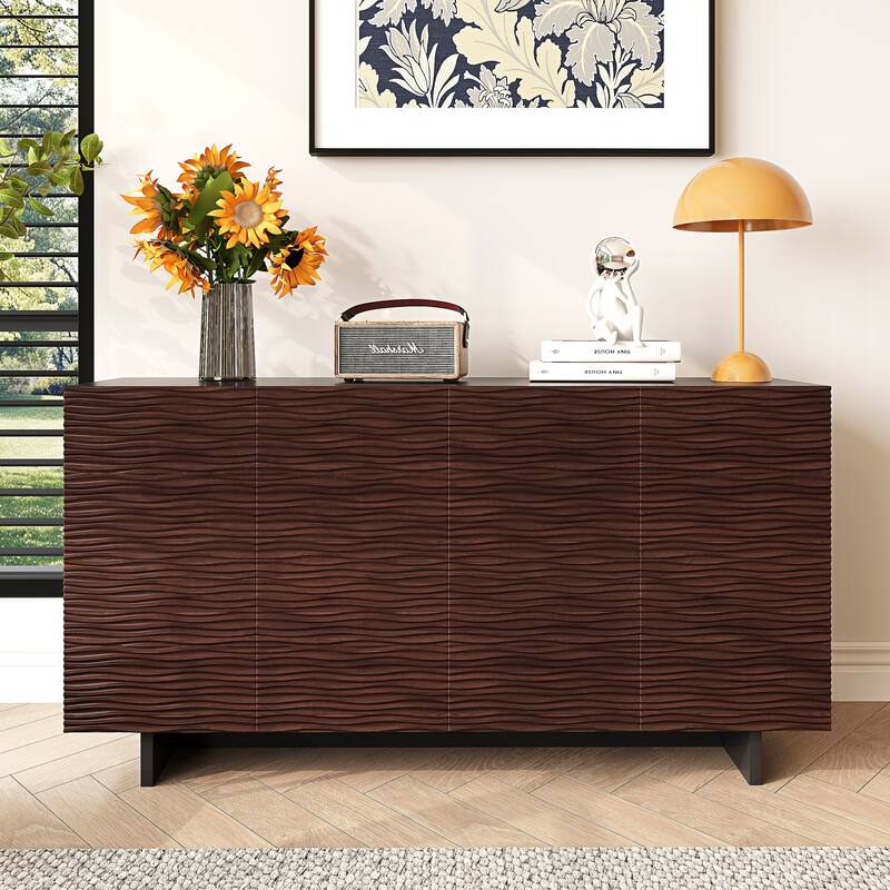 59" Storage Sideboard Buffets Cabinet with 4 Doors
