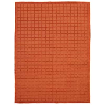 ECARPETGALLERY Hand-knotted Kathmandu Copper Wool Rug - 8'0 x 10'0