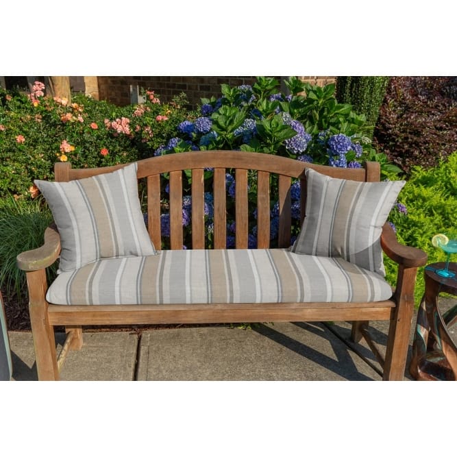 Sunbrella® Stripe Fabric 1-Piece Indoor/Outdoor Square Throw Pillow, 18"W x 18"L, Dolce Oasis