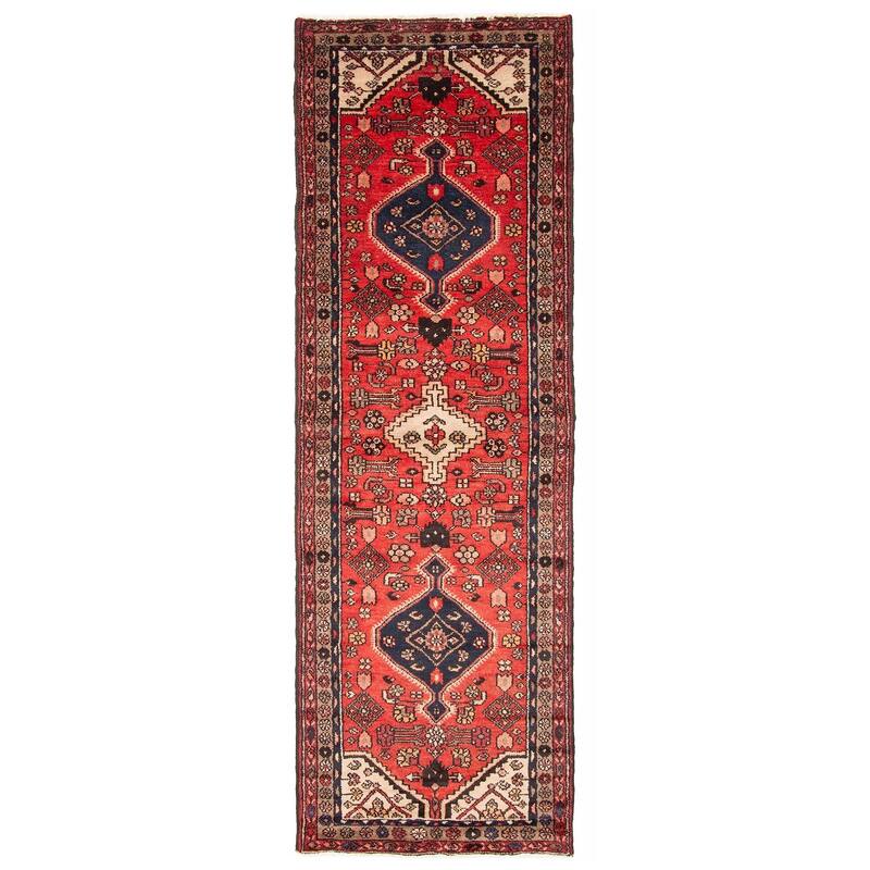 ECARPETGALLERY Hand-knotted Andelz Red Wool Rug - 3'1 x 10'2 - Red - 3'1 x 10'2