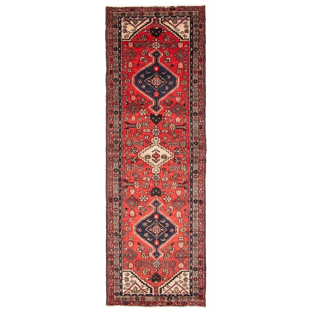 ECARPETGALLERY Hand-knotted Andelz Red Wool Rug - 3'1 x 10'2