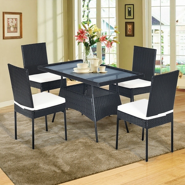 Rattan dining table with glass top online