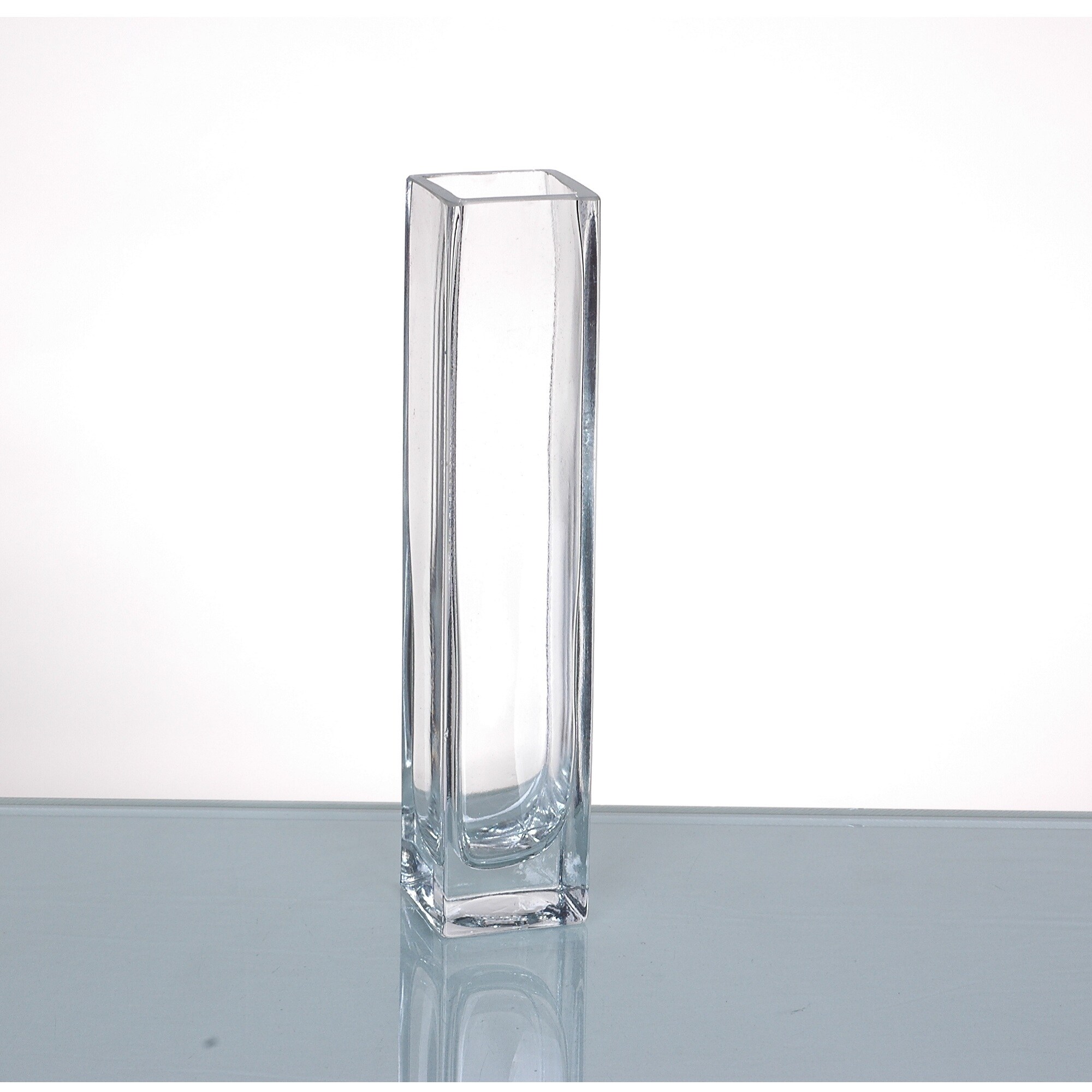 Shop 8 Clear Glass Square Flower Vase Tabletop Decor Overstock