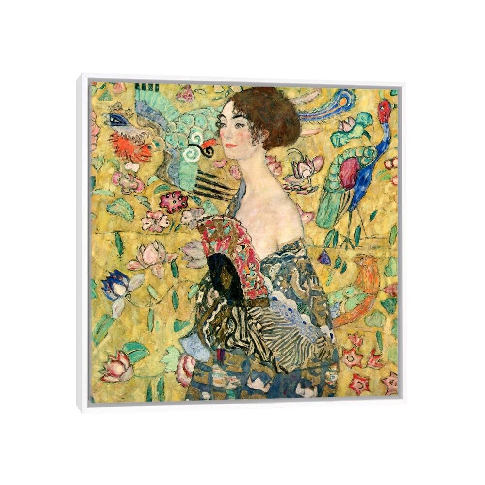 iCanvas "Lady with a Fan" by Gustav Klimt Framed Canvas Print