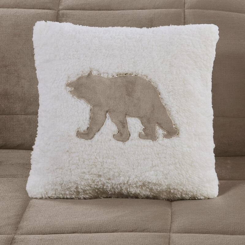 GDF Studio - Alton Plush to Sherpa Down Alternative Comforter Set - Taupe & Ivory