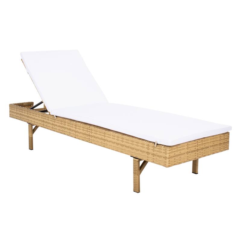 SAFAVIEH Outdoor Sanaa Sun Lounger with Cushion - 25Wx77Dx41H