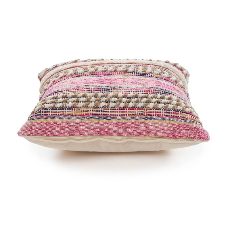 Sevita Multicolored Pink Striped Throw Pillow