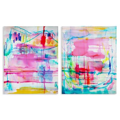 Stupell Vibrant Chaos Abstractions Canvas Wall Art Design By Gemma Bardot (Set of 2)