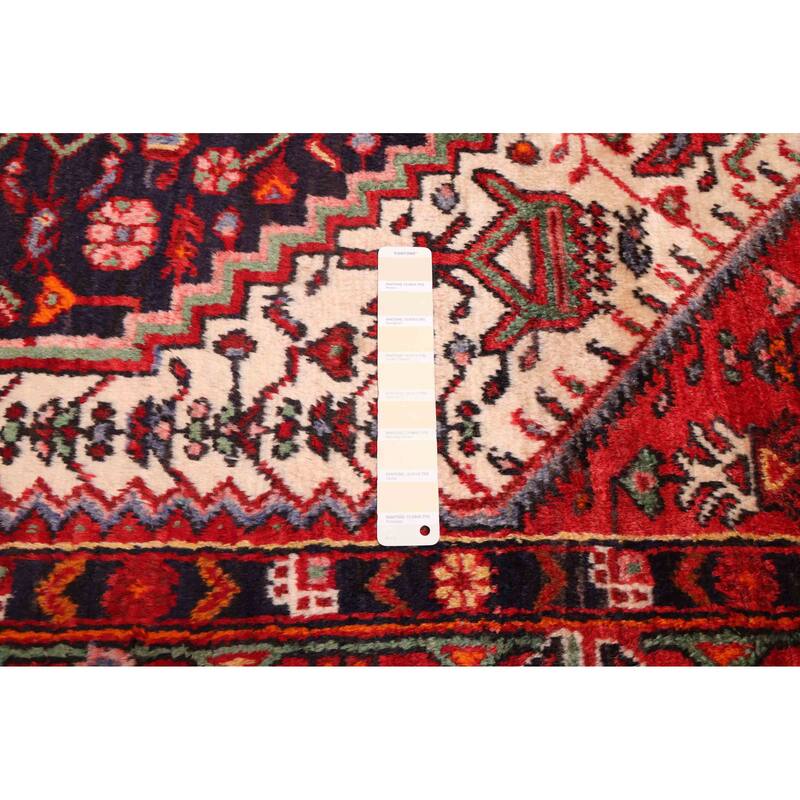 ECARPETGALLERY Hand-knotted Anadol Cream, Red Wool Rug - 4'2 x 6'9