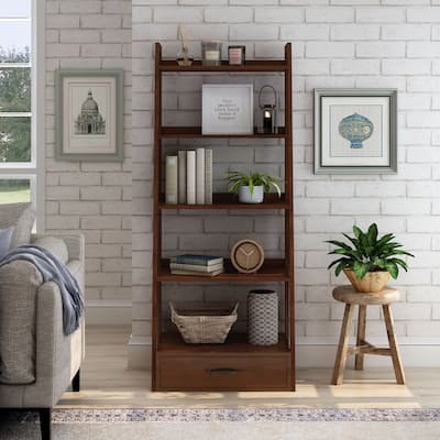 Stryi Contemporary 5-Tier Ladder Open Back Bookshelf by Copper Grove
