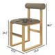 preview thumbnail 5 of 35, Corvus Caen Teddy Fabric Bar Stools with Wood Legs (Set of 2)