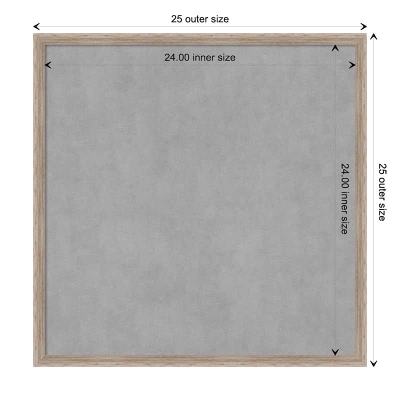 Amanti Art Hardwood Wedge White Wash Framed Magnetic Board - Board Size 24x24