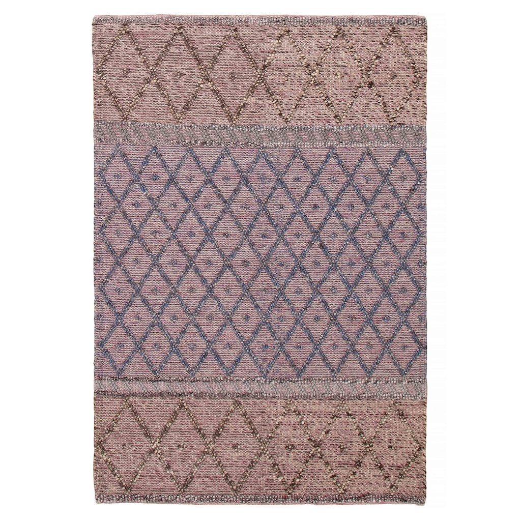 ECARPETGALLERY Braid weave Sienna Navy Wool Rug - 6'1 x 9'3