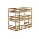 preview thumbnail 19 of 18, Rubber Wood Detachable Triple Twin Bunk Bed with Two Built-in Ladders,Guardrails,Kids and Baby