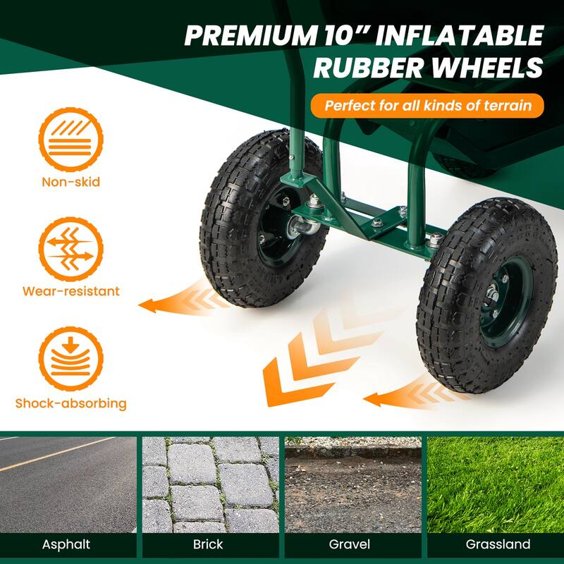 Costway Rolling Garden Cart Outdoor Gardening Workseat withAdjustable - See Details