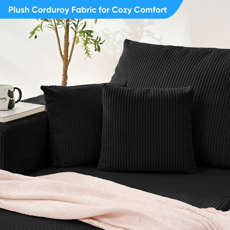 Mixoy W108"Corduroy Fabric Sectional Couch,3-Pieces Free-Combined Cloud Modular Modern L-Shaped Sofa with Chaise Lounge