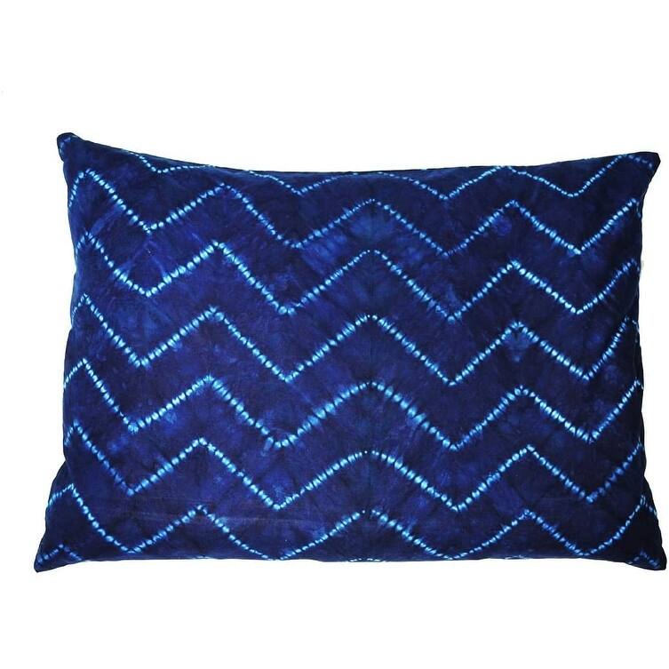 Calyz for Global Goods Partners Indigo Chevron Oblong Pillow