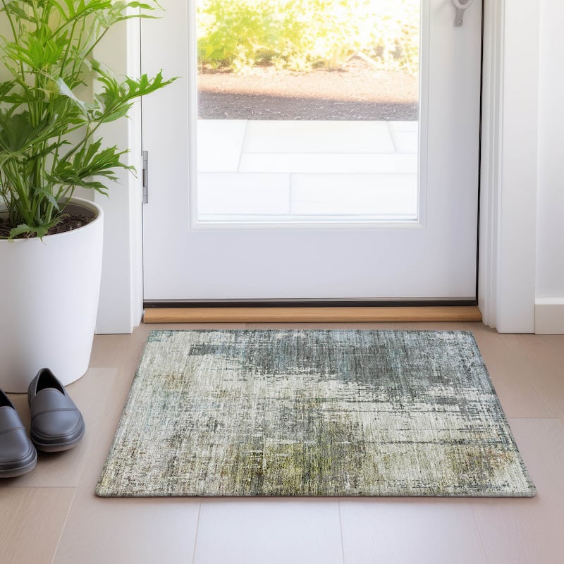 Machine Washable Indoor/ Outdoor Chantille Abstract Ombre Rug