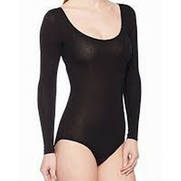 black scoop neck bodysuit