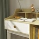 preview thumbnail 9 of 7, Qaba Kids Desk and Chair Set, Student Desk and Chair Set with Storage Shelves, Drawer, Kids Study Desk and Chair, White