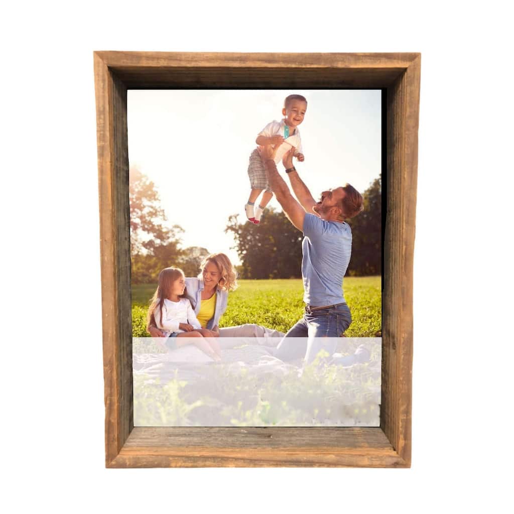 6" x 6" Rustic Farmhouse Gray Wood Shadow Box Frame