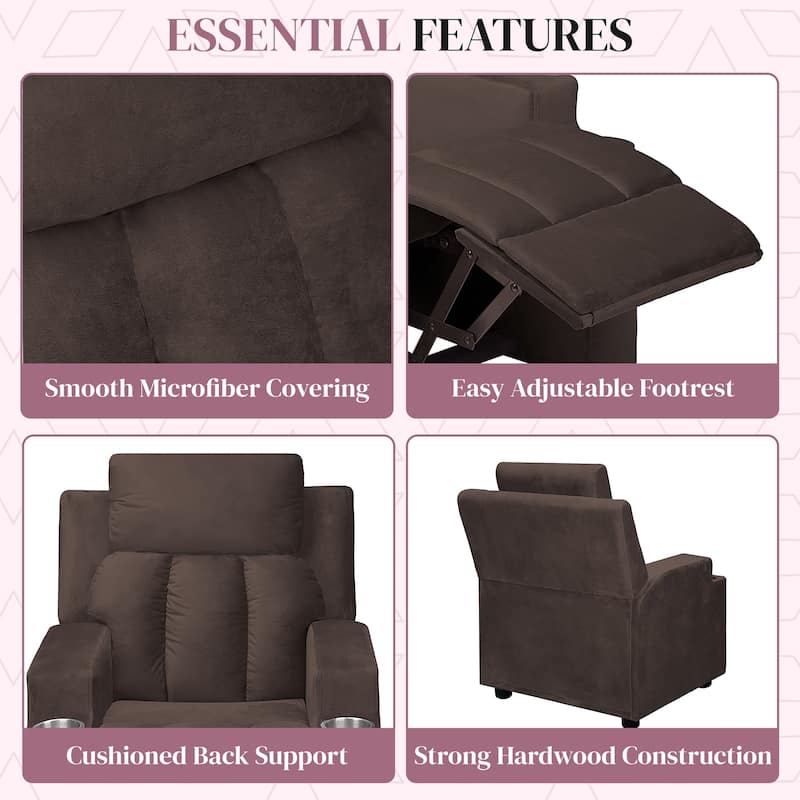 Cozy Gray Toddler Recliner Chair for Kids Ages 1-5