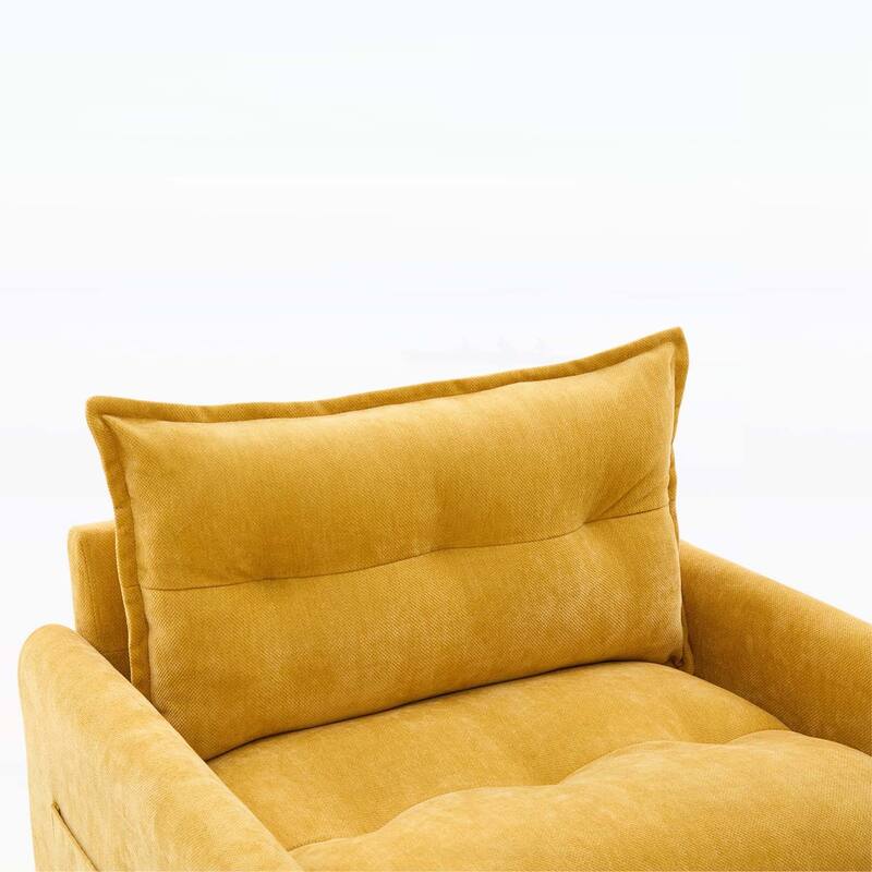 Mid Century Swivel Barrel Chair with Thick Padded Seat
