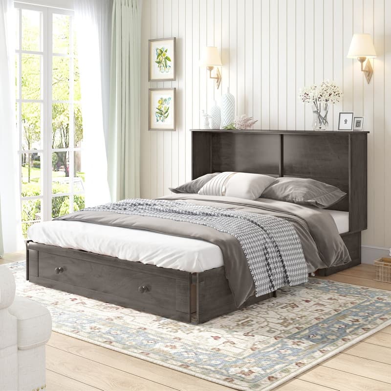 Mixoy Murphy Bed with Charging Station,Built-in Mattress