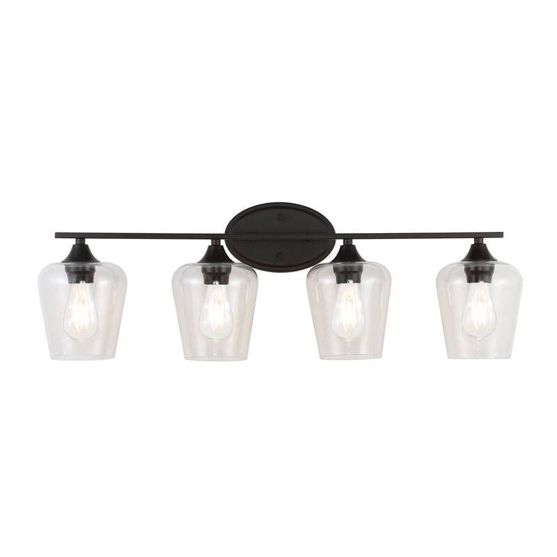Iron/Seeded Glass LED Vanity Light, by JONATHAN Y