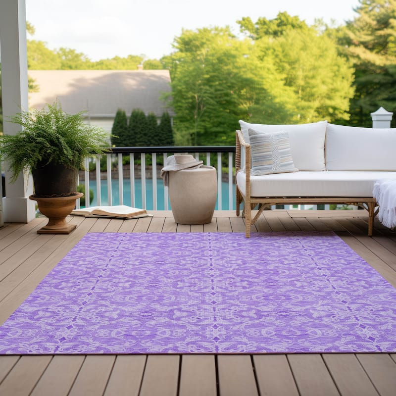 Machine Washable Indoor/ Outdoor Chantille Traditional Medallions Rug