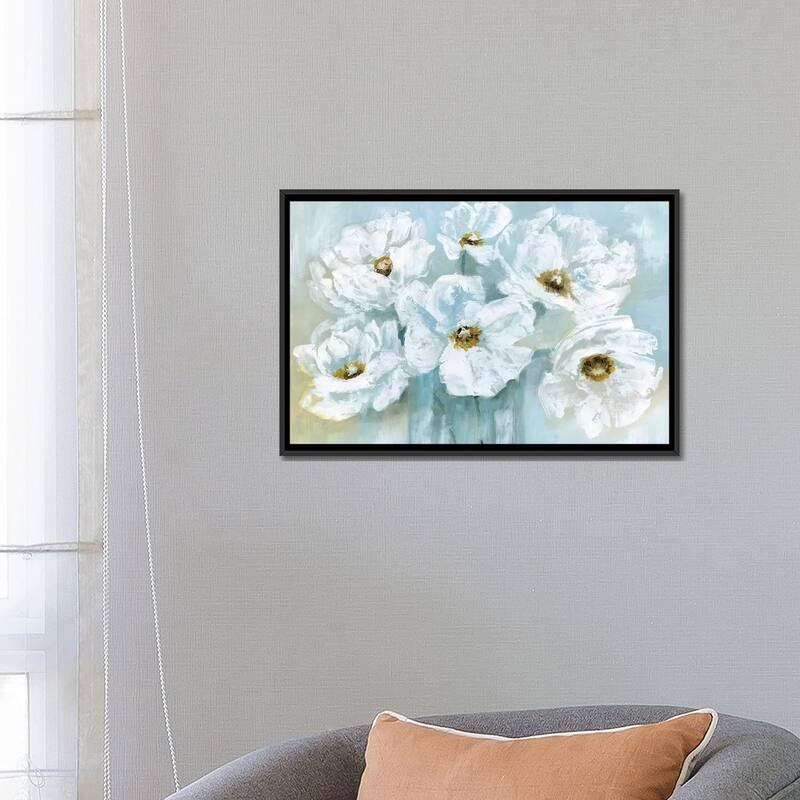 iCanvas "White Poppy Bouquet" by Nan Framed