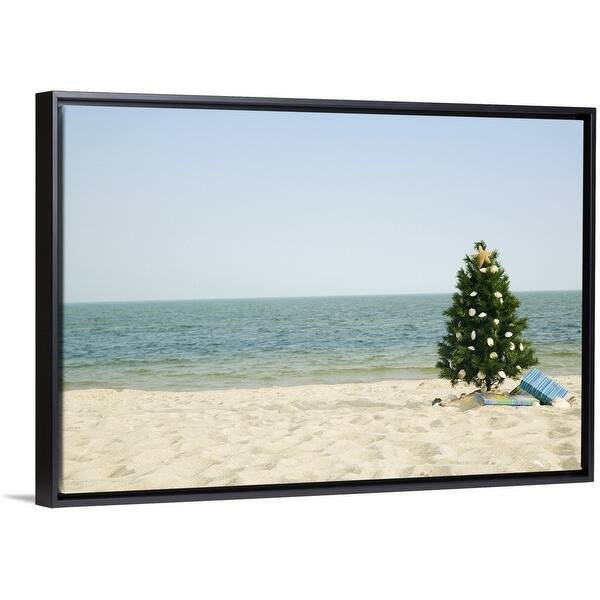 Shop Christmas Tree On Beach Multi Color Free Shipping