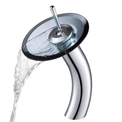 Kraus Waterfall Single Hole Vessel Bathroom Faucet