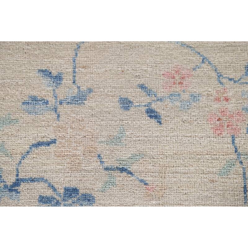 Vegetable Dye Art Deco Oriental Runner Rug Wool Hand-knotted Carpet - 2'10" x 11'7"