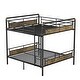 preview thumbnail 34 of 37, Metal Bunk Bed Retro Black Bed Frame with Ladder and Guardrail, Industrial Detachable Bunkbeds Convertible 2 Platform Beds