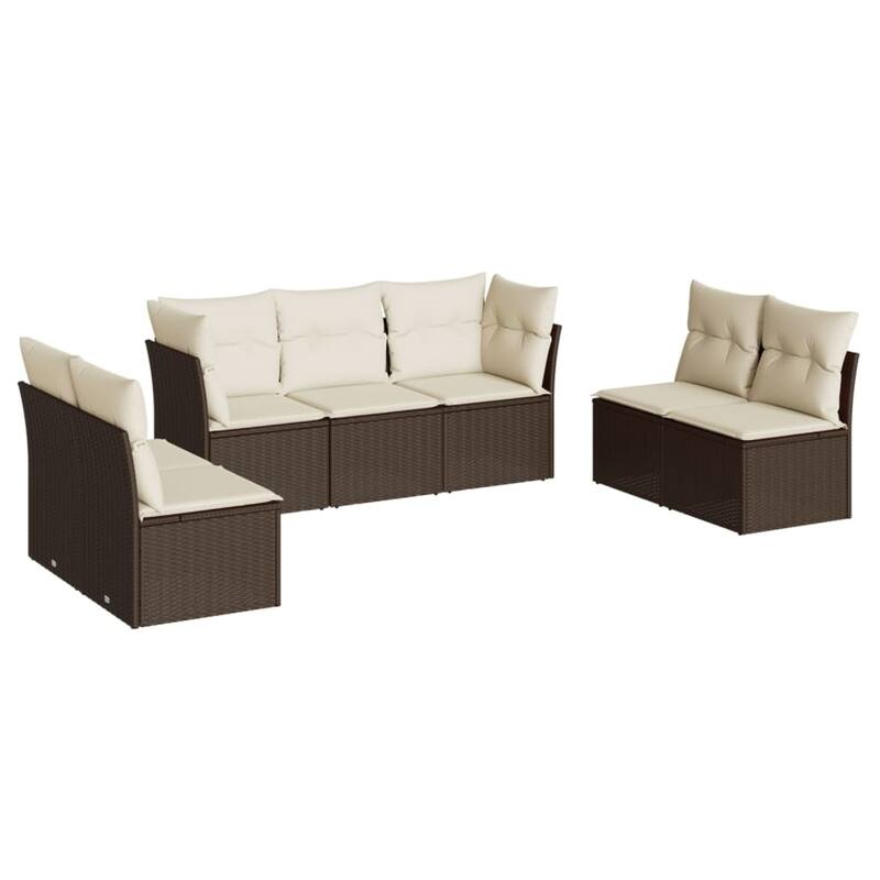 vidaXL Garden Sofa Set Brown PE Rattan Large Modular Garden Sofa Set - 24.4 x 24.4 x 27.2