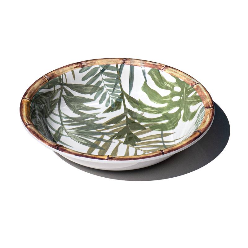 Abode Homewares Rainforest Palm NewWave Melamine Low Bowl - Green - 8.9" - Set of 6
