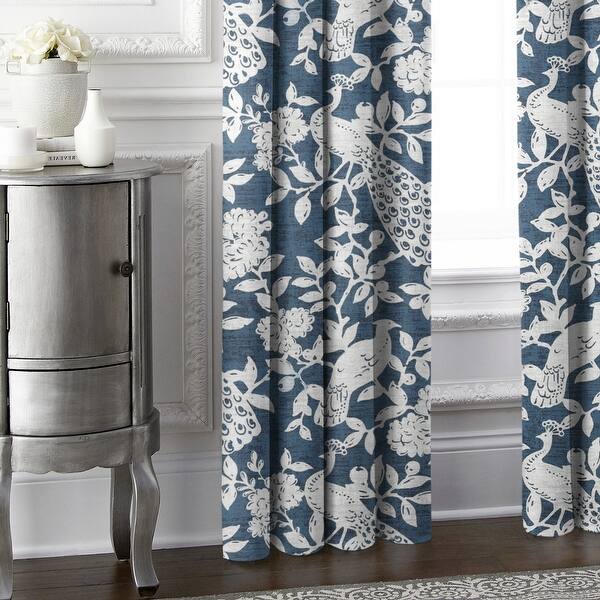 Lark Navy Pinch Pleat Drapery Panel Pair N/A Bed Bath & Beyond