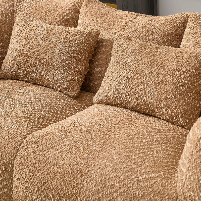 73.2" Chenille Oversized Beanbag Sofa Chair with High-Resilience Foam, Armrests and Handles
