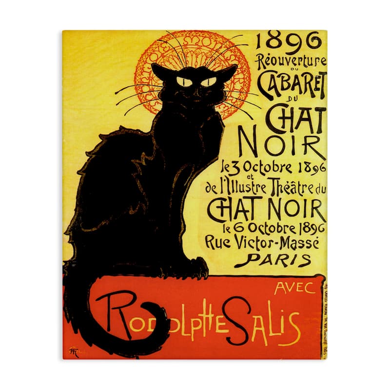 Stupell Vintage Halloween Black Cat Canvas Wall Art Design By Marcus Jules - 16 x 20