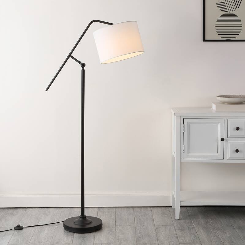 SAFAVIEH Lighting Blanchie 63" Modern & Contemporary Floor Lamp - 26" W x 13" D x 63" H - Black - 26Wx13Dx63H