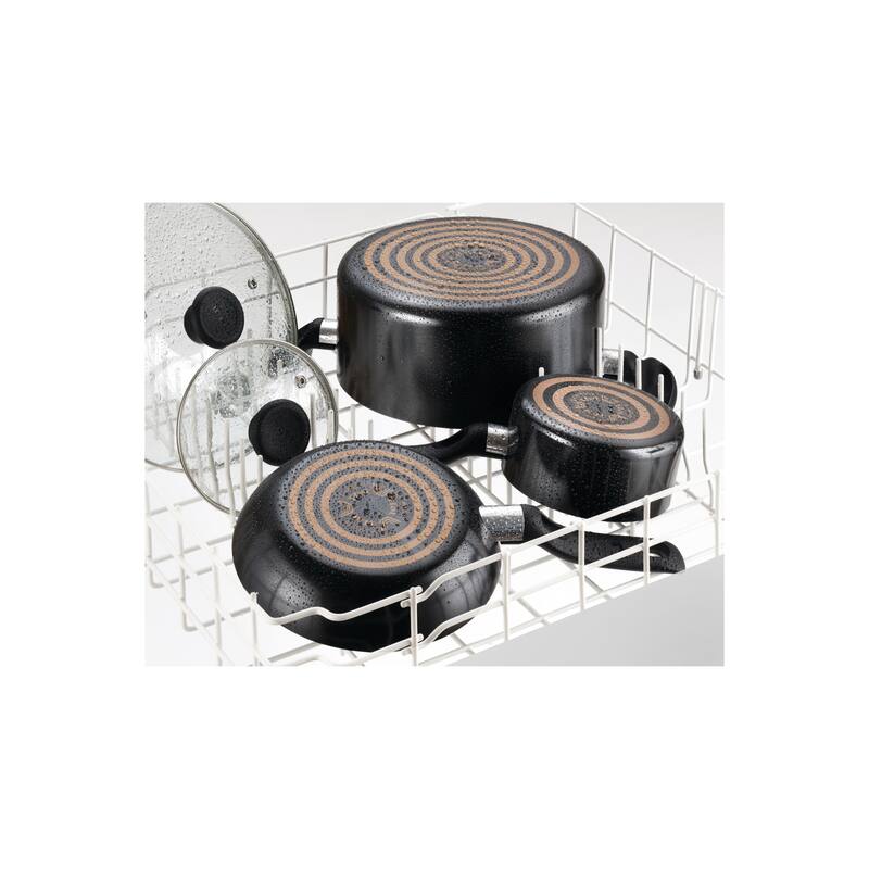T-fal Culinaire Nonstick Cookware, 3 Piece Set, Black