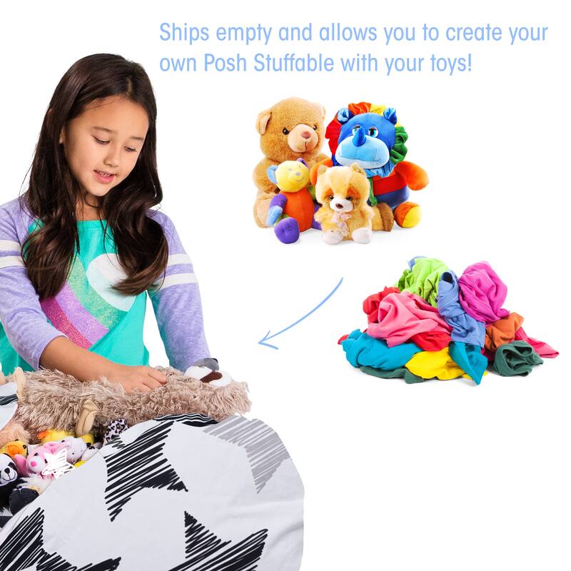 Kids Bean Bag Chair Cover Stuffed Animal Storage or Toy Organizer