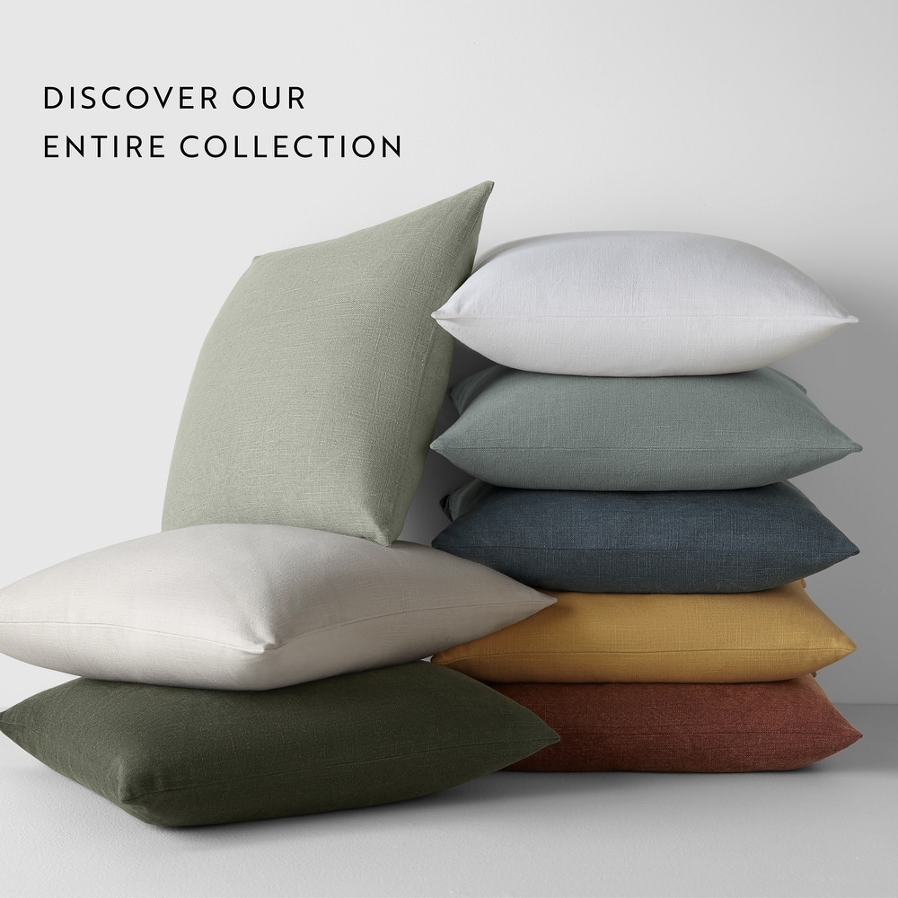 Washed and Distressed Cotton Decor Throw Pillow in Stone Washed