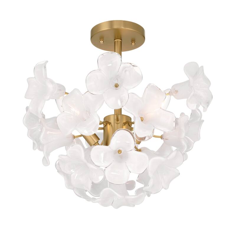 Metropolitan N2224 Bloome 3 Light 17" Wide Semi-Flush Ceiling Fixture