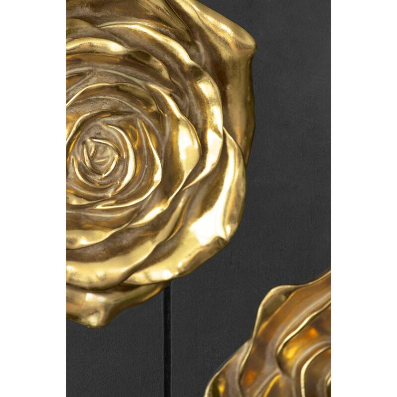 Modern Rose Hanging Wall Accents Floral Wall Decorations, Suitable for Living Rooms, Hallways and Bedrooms, Gold