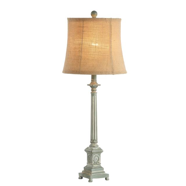 SAFAVIEH Lighting 32-inch Collin Antiqued Traditional LED Table Lamp - 12"x12"x31.5"