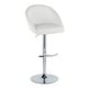 preview thumbnail 45 of 84, Porch & Den Livesey High Back Adjustable Bar Stool with Rounded T Footrest (Set of 2) White Faux Leather/Chrome Metal